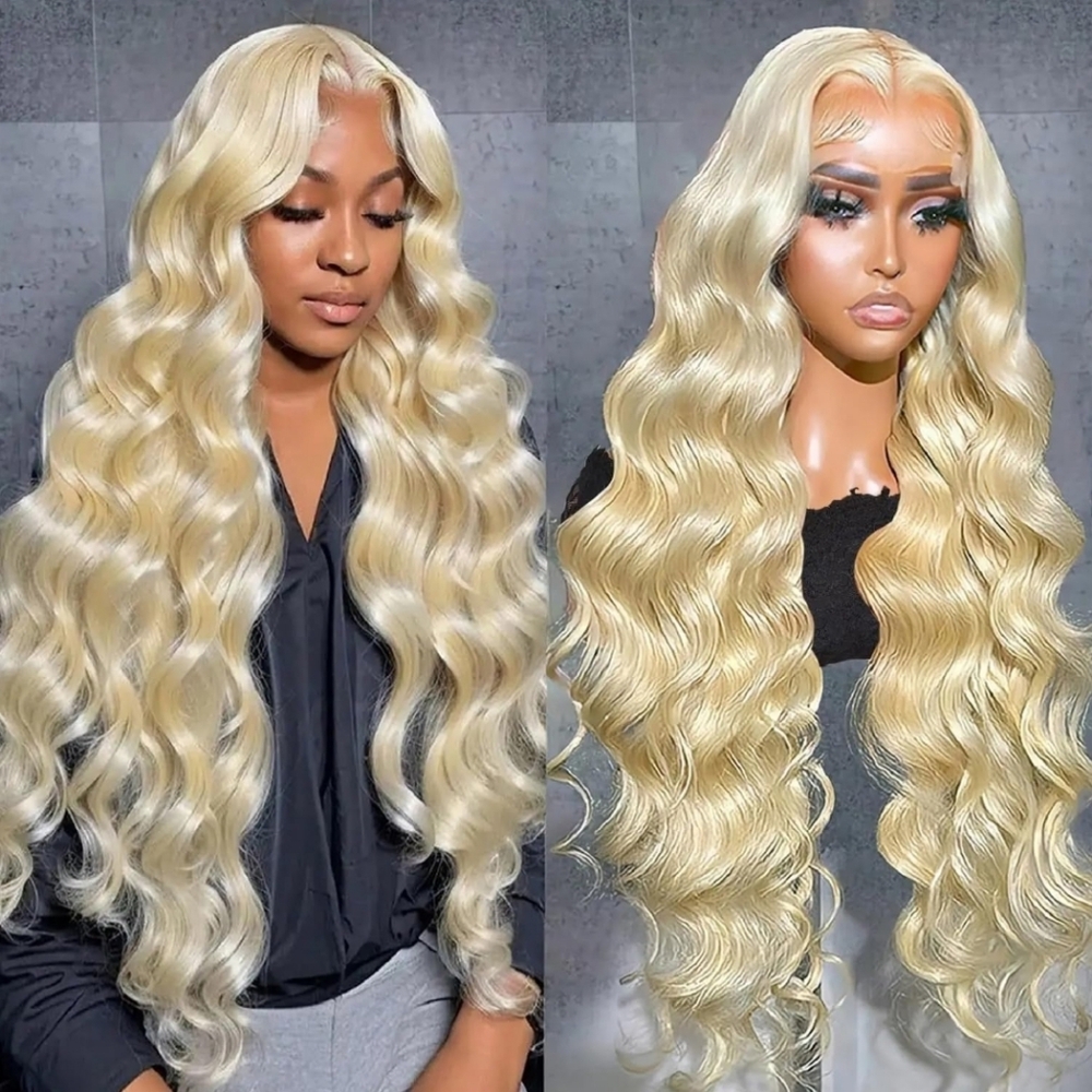 26" 613 Lace Front Wig Human Hair 13x6 Body Wave. 180 density